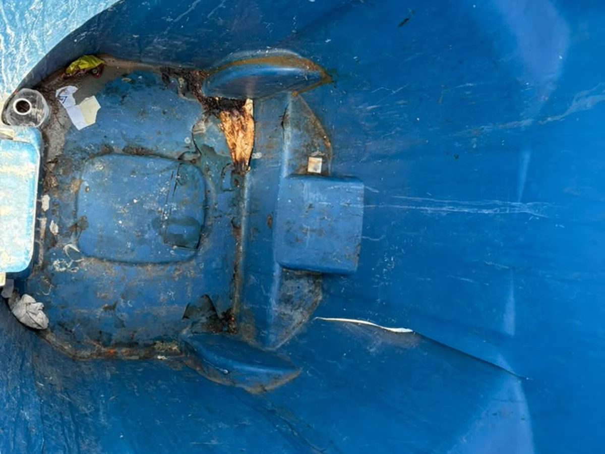 Dirty trash bin interior before Perez Power Wash cleaning — Bin Interior